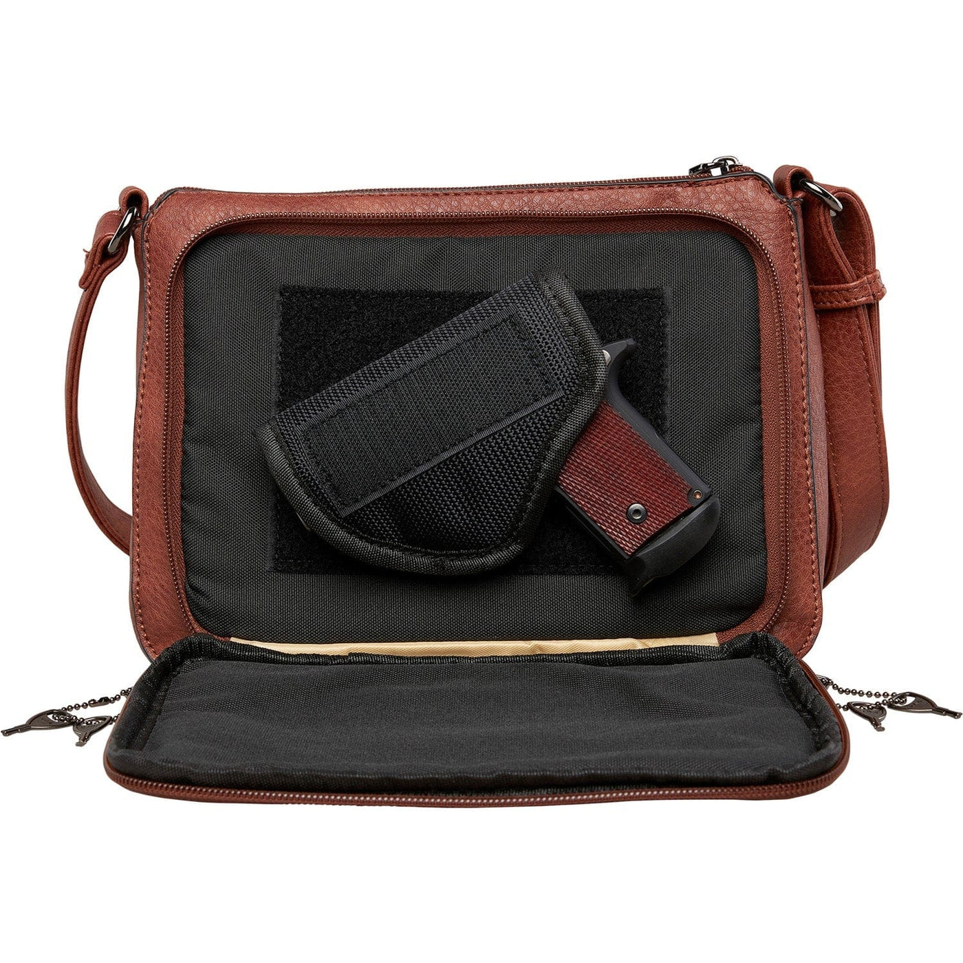 Concealed Carry Kinsley Crossbody with RFID Slim Wallet Mahogony