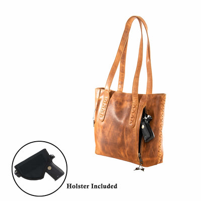 Concealed Carry Reagan Medium Leather Tote - Lady Conceal - Purse 