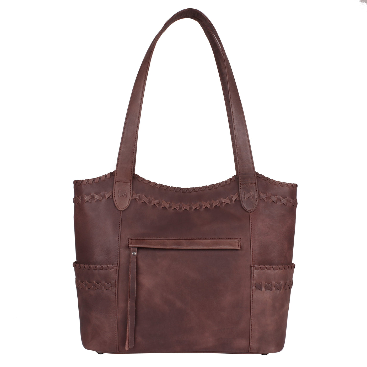 Concealed Carry Kendall Leather Tote - Lady Conceal - Concealed Carry Purse - Lady Conceal Brown