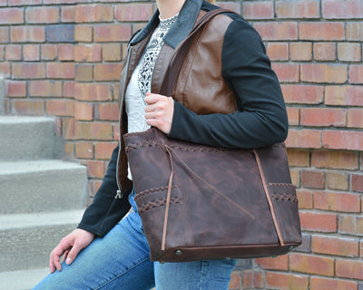 Concealed Carry Kendall Leather Tote - Lady Conceal - Concealed Carry Purse - Lady Conceal Brown