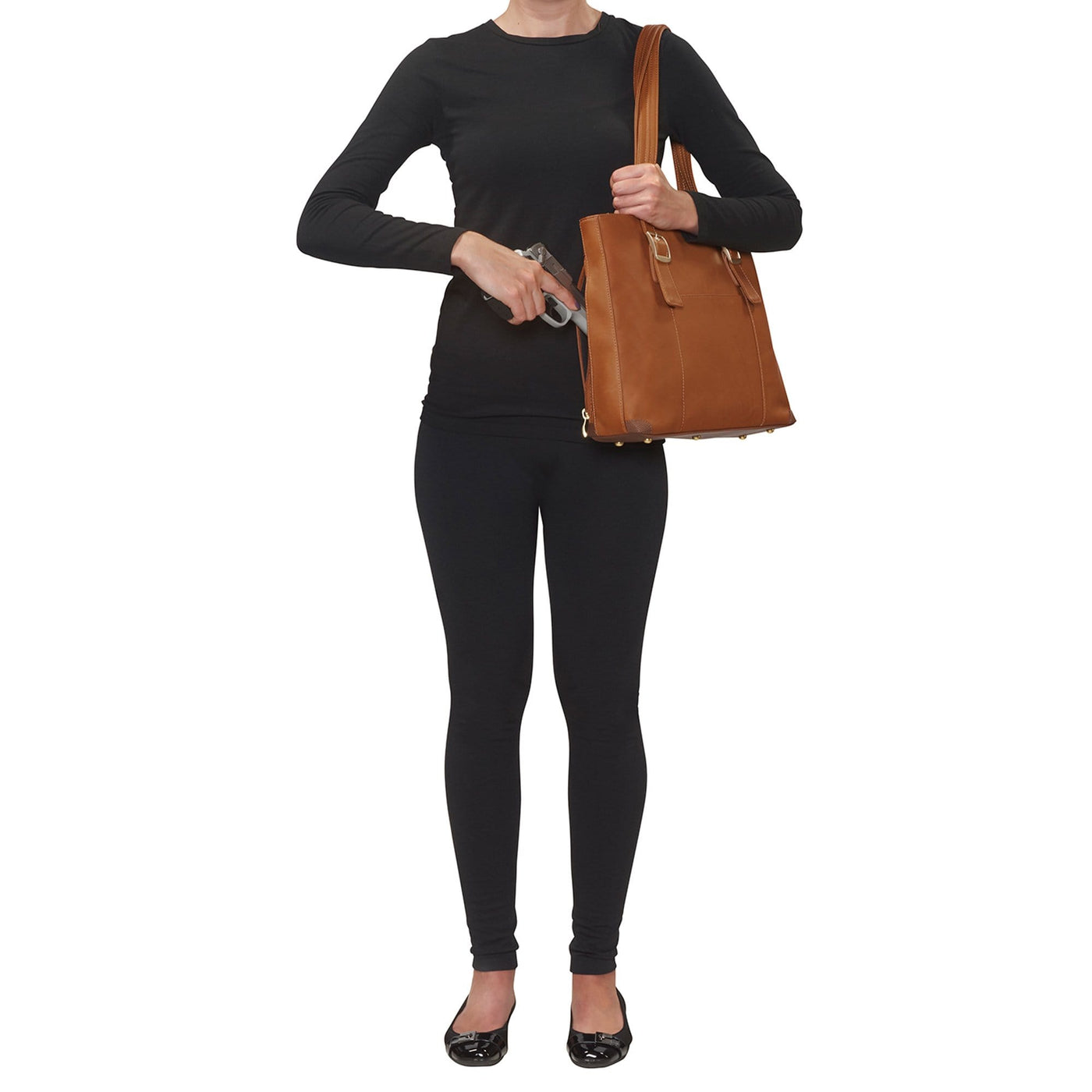 Gun Tote'n Mamas Concealed Carry Purse Brown Concealed Carry Shoulder Portfolio - GTM-1018