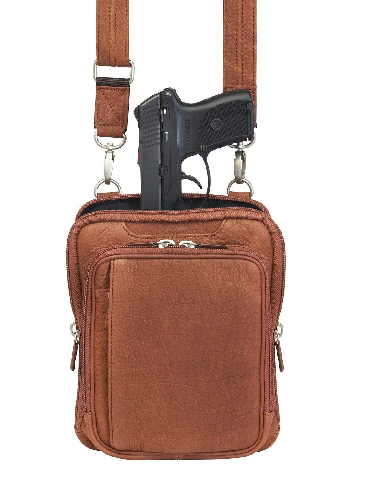 Gun Tote'n Mamas Concealed Carry Purse Rust Marble Concealed Carry Bison Security Shoulder Holster Bag - Brown - by GTM Original
