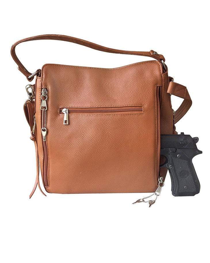 Concealed Carry Purse Light Brown Concealed Carry Leather Crossbody by Roma Leathers