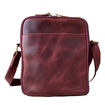 Concealed Carry Distressed Unisex Leather Crossbody Bag by Roma Leathers