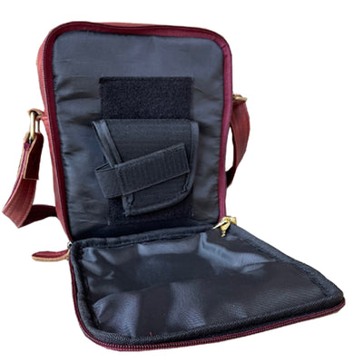 Concealed Carry Distressed Unisex Leather Crossbody Bag by Roma Leathers