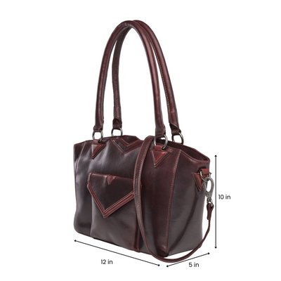 Concealed Carry Aubrey Satchel - Brown - concealed carry bags for pistols - Locking Zipper Concealed Carry Purse - Glock 19 Purse - YKK Locking Zipper Concealed Carry Purse for Women - Universal Holster - CCW Crossbody Bag - medium-frame handgun purse