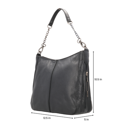 Concealed Carry Ava Leather Hobo by Lady Conceal - Cut Chain Proof Gun Bag - Anti-Theft Firearm Crossbody Leather Bag - Universal Holster Leather Bag - Gifts for Women with Firearm - Popular Gun Accessories