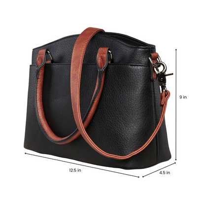 Concealed Carry Carly Satchel Bag by Lady Conceal - YKK Locking Zippers - Universal Holster - Womens Conceal and Carry Purse for Pistol - designer concealed carry purse - Glock 19 purse 