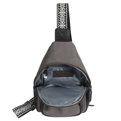 Tactical CCW crossbody, Indie canvas sling bag with sleek silhouette and secure storage for pistol or taser