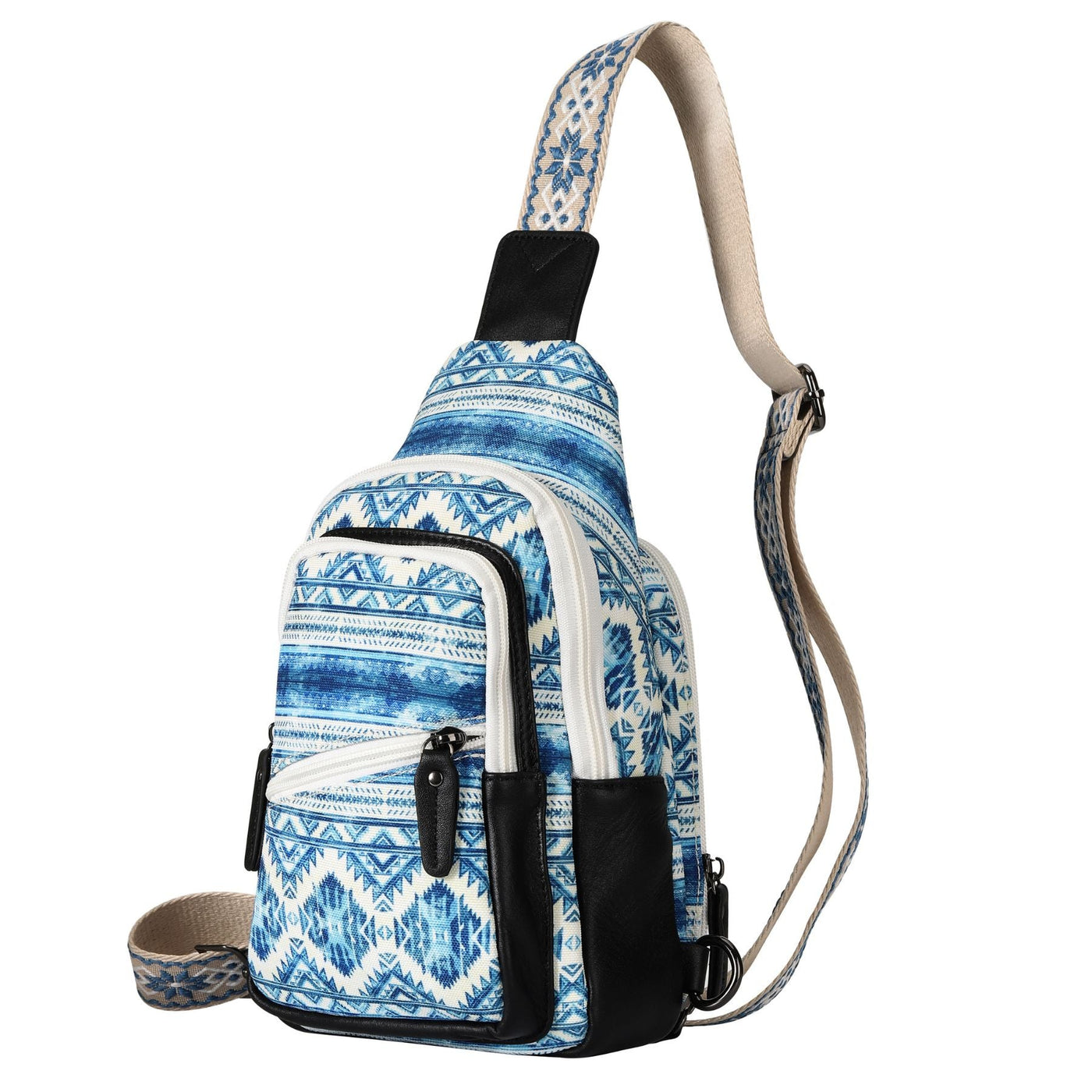 Canvas crossbody for gun owners, Indie CCW sling with zippered compartments and clean gray interior