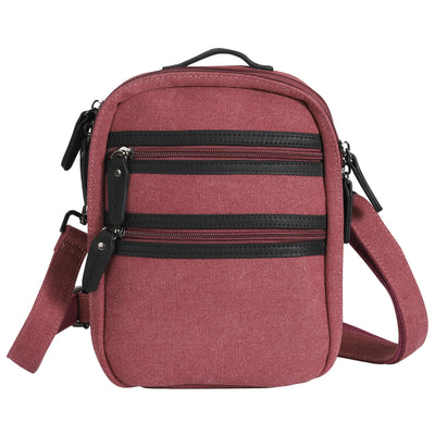 Lightweight concealed carry sling, Jax canvas crossbody with built-in mag storage and phone slot