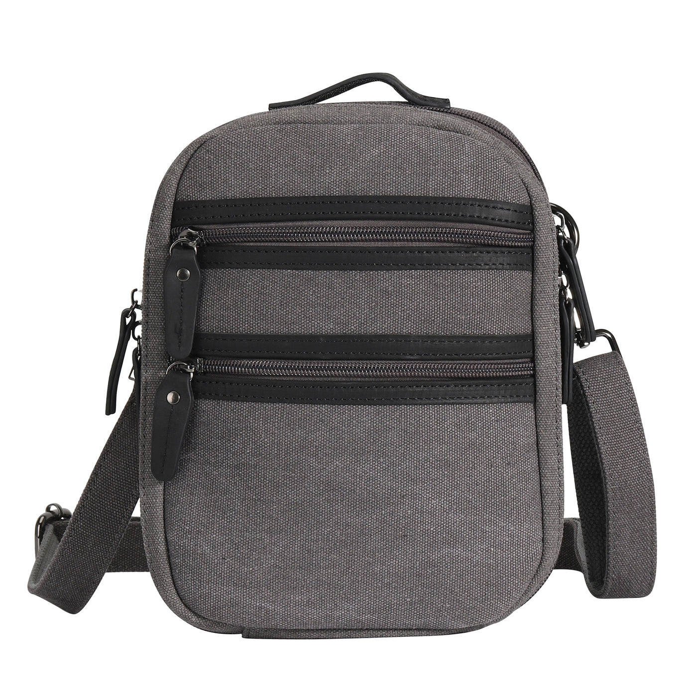 Lightweight concealed carry sling, Jax canvas crossbody with built-in mag storage and phone slot