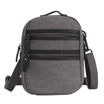 Lightweight concealed carry sling, Jax canvas crossbody with built-in mag storage and phone slot
