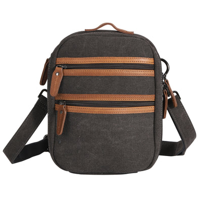 Lightweight concealed carry sling, Jax canvas crossbody with built-in mag storage and phone slot