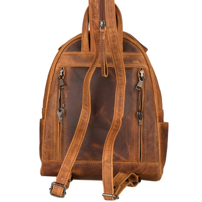 Concealed Carry RFID Daisy Leather Backpack - Locking Concealment Bag for Pistol - Outdoors Gun Bag - Women's Conceal Carry Purse for Firearm - Women Gun Users - gun carrier backpack - best gun carrying backpack- best gun carry backpack - Pistol and Firearm Bag - Western Hide Backpack - Boho Stylish Backpack for Women - Universal Holster Bag - Marley Unisex Backpack - Women's Concealed Carry Bagpack - premium leather backpack