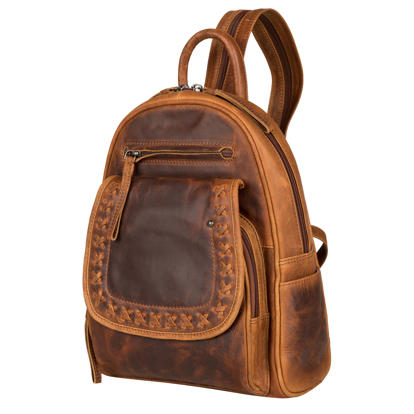 Concealed Carry RFID Daisy Leather Backpack - Locking Concealment Bag for Pistol - Outdoors Gun Bag - Women's Conceal Carry Purse for Firearm - Women Gun Users - gun carrier backpack - best gun carrying backpack- best gun carry backpack - Pistol and Firearm Bag - Western Hide Backpack - Boho Stylish Backpack for Women - Universal Holster Bag - Marley Unisex Backpack - Women's Concealed Carry Bagpack - premium leather backpack