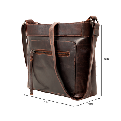 Concealed Carry Delaney Leather Crossbody -  Locking Crossbody for Pistol -  Designer Concealment Crossbody bag-   Discreet Conceal and Carry Crossbody for Women -  Designer Leather Crossbody CCW Bag -   Locking Conceal and Carry Purse with Universal Holster for Handguns - Best Crossbody for Concealed Carry