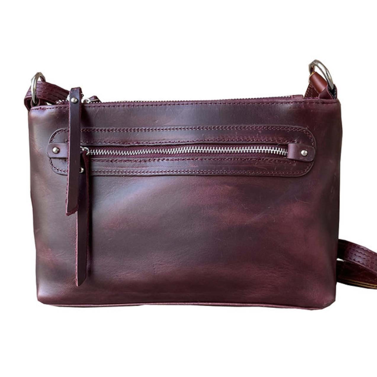 Concealed Carry Distressed Leather Crossbody Bag by Roma Leathers