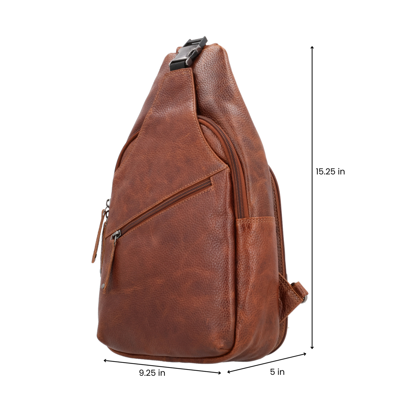 Concealed Carry Unisex Grayson Buffalo Leather Sling by Lady Conceal _ Locking Holster Bag - Anti Theft Gun Bag - Pistol Leather Accessories - Unisex Firearm Bags - CCW Sling with Hidden Gun Pocket - Self Defense Bag for Protection