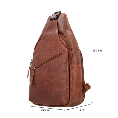 Concealed Carry Unisex Grayson Buffalo Leather Sling by Lady Conceal _ Locking Holster Bag - Anti Theft Gun Bag - Pistol Leather Accessories - Unisex Firearm Bags - CCW Sling with Hidden Gun Pocket - Self Defense Bag for Protection