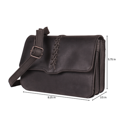 Concealed Carry Jolene Leather Crossbody Organizer Black