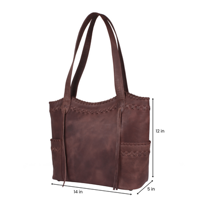 Concealed Carry Kendall Leather Tote - Lady Conceal - Concealed Carry Purse - Lady Conceal Brown