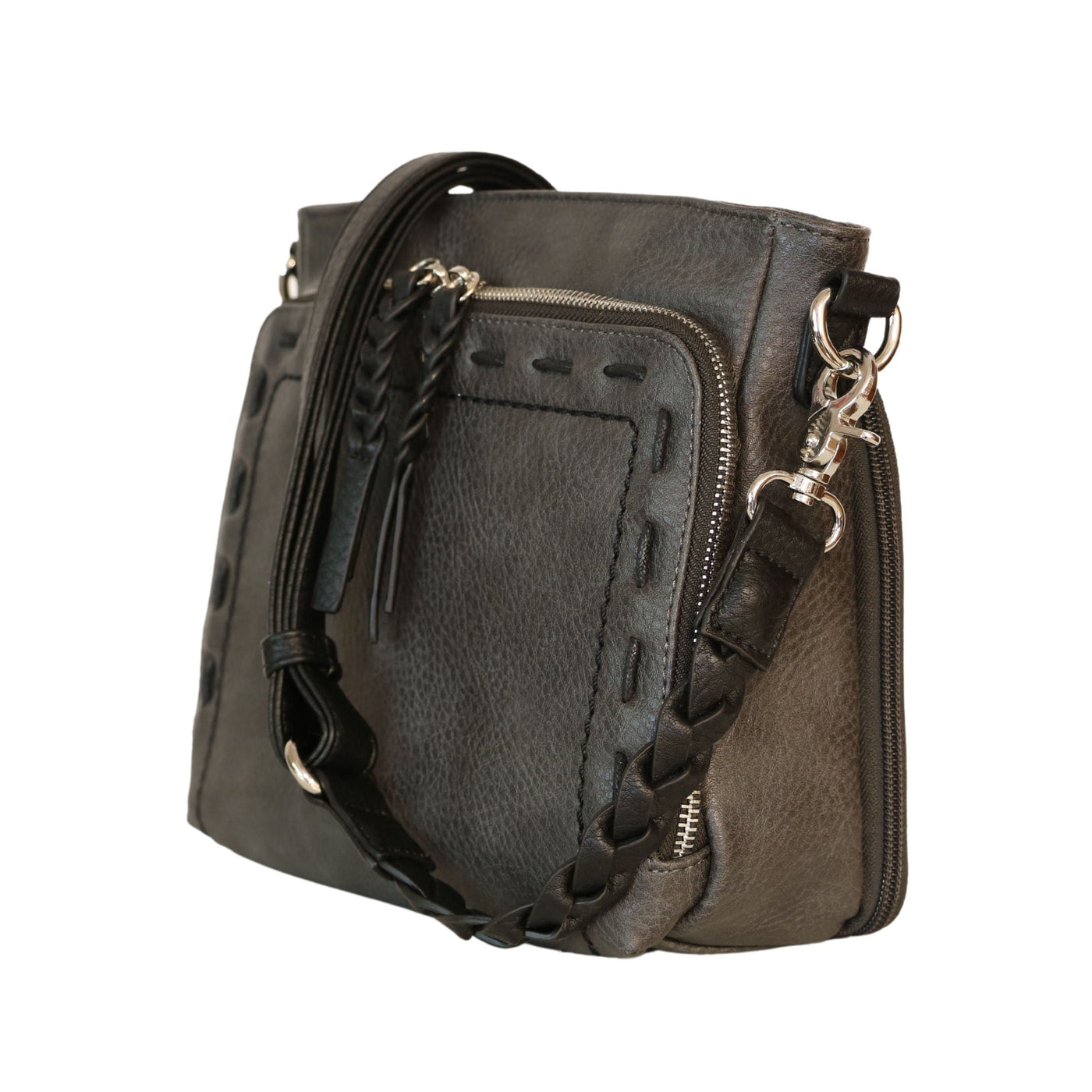 Lady Conceal Concealed Carry Purse Black Concealed Carry Stitched Skylar Crossbody Organizer