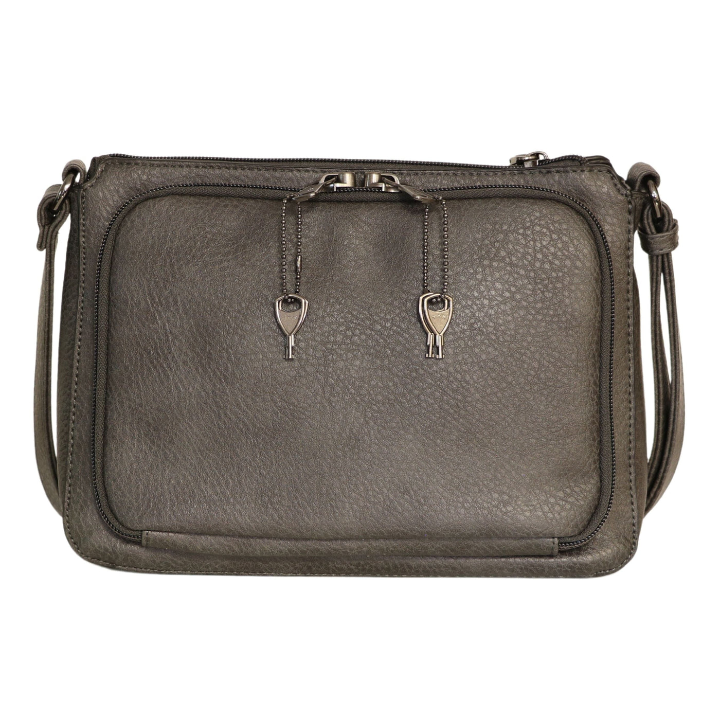 Concealed Carry Kinsley Crossbody with RFID Slim Wallet Gray