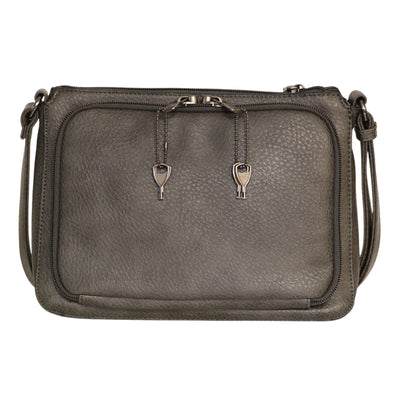 Concealed Carry Kinsley Crossbody with RFID Slim Wallet Gray