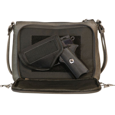 Concealed Carry Kinsley Crossbody with RFID Slim Wallet Gray