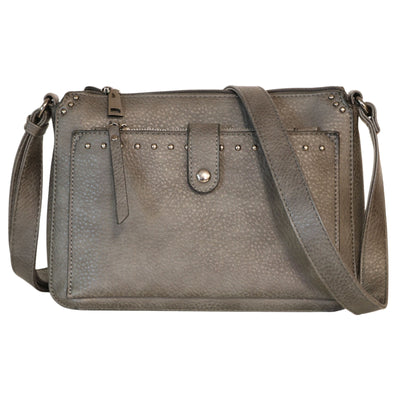 Concealed Carry Kinsley Crossbody with RFID Slim Wallet Gray