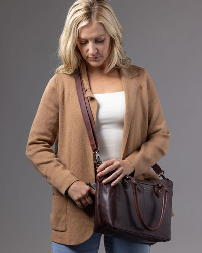 Concealed Carry Sadie Leather Satchel by Lady Conceal