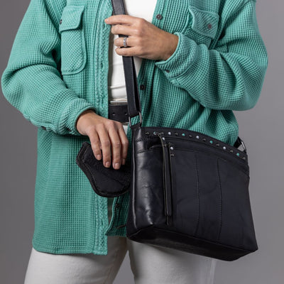 Concealed Carry Brynn Arched Leather Crossbody by Lady Conceal