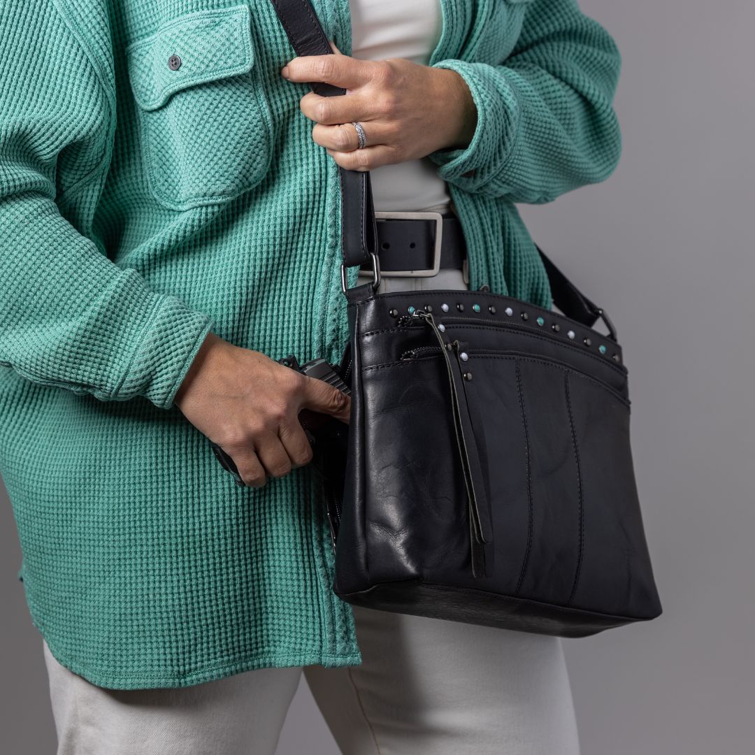 Concealed Carry Brynn Arched Leather Crossbody by Lady Conceal