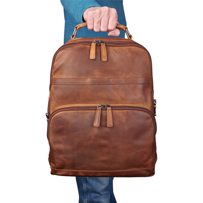 Lady Conceal Concealed Carry Quinn Unisex Leather Backpack - Locking Backpack - Pistol Backpack for men - Unisex Hunting Backpack - Bag for gun