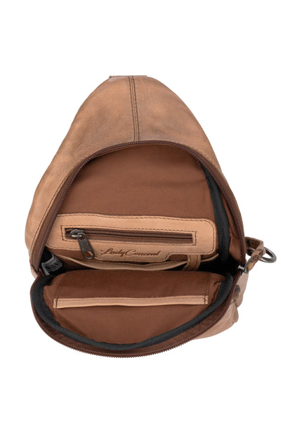Unisex Sling Gun Leather Bag - Gun Bag for Plus Size - Universal Holster Gun Bag - bag for medium and Large Gun _ Taylor Sling Gun Backpack by Lady Conceal