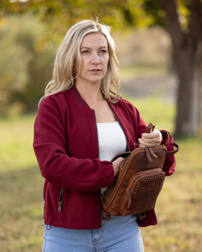 Concealed Carry Abby Leather Backpack  by Lady Conceal