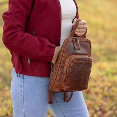 Concealed Carry Abby Leather Backpack  by Lady Conceal