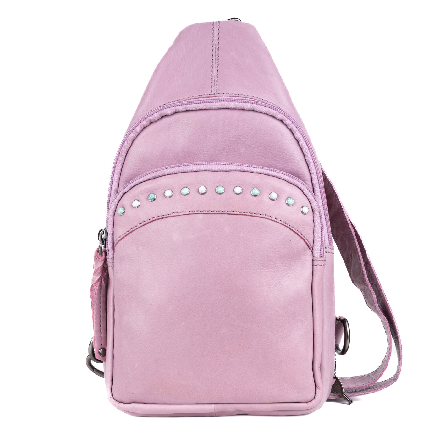 Concealed Carry Haven Sling Leather Backpack by Lady Conceal - Jeweled Leather Backpack -Universal Holster Backpack - Leather Gun Safe Bag - Ambidextrous - Tactical ED Carry Bag- CCW Purse - Womens Gun Bag - Ambidextrous Concealed Carry - Locking Gun Safe - Lady Concealed Carry 