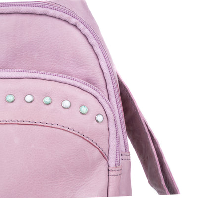 Concealed Carry Haven Sling Leather Backpack by Lady Conceal - Jeweled Leather Backpack -Universal Holster Backpack - Leather Gun Safe Bag - Ambidextrous - Tactical ED Carry Bag- CCW Purse - Womens Gun Bag - Ambidextrous Concealed Carry - Locking Gun Safe - Lady Concealed Carry 