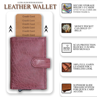 Nova RFID Compact Leather Wallet  by Lady Conceal