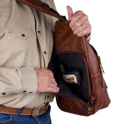 Concealed Carry Unisex Grayson Buffalo Leather Sling by Lady Conceal