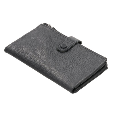 Maya Slim RFID Leather Wallet by Lady Conceal - Matching Firearm Wallet - RFID ID Wallet for Bills - Cowhide Wallet with Snap - Zippered Wallet