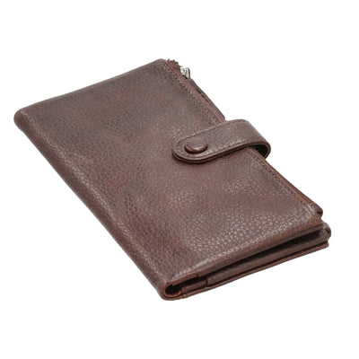 Maya Slim RFID Leather Wallet by Lady Conceal - Matching Firearm Wallet - RFID ID Wallet for Bills - Cowhide Wallet with Snap - Zippered Wallet
