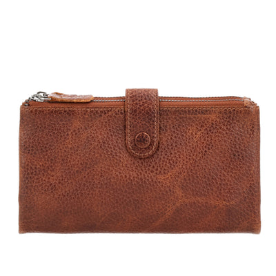Maya Slim RFID Leather Wallet by Lady Conceal - Matching Firearm Wallet - RFID ID Wallet for Bills - Cowhide Wallet with Snap - Zippered Wallet