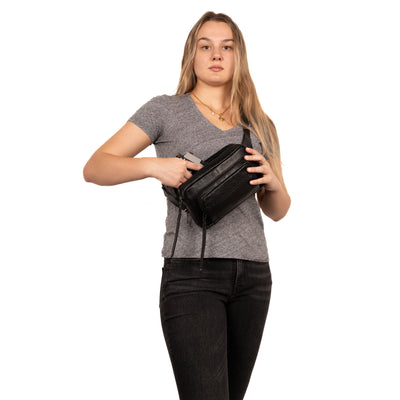 Concealed Carry Laney Buffalo Belt Bag by Lady Conceal - CCW Gear for Women - Gifts for Firearm Users   - Belt Bag for Pistols - Glock Locking Bag - Universal Holster Velcro Gun Bag