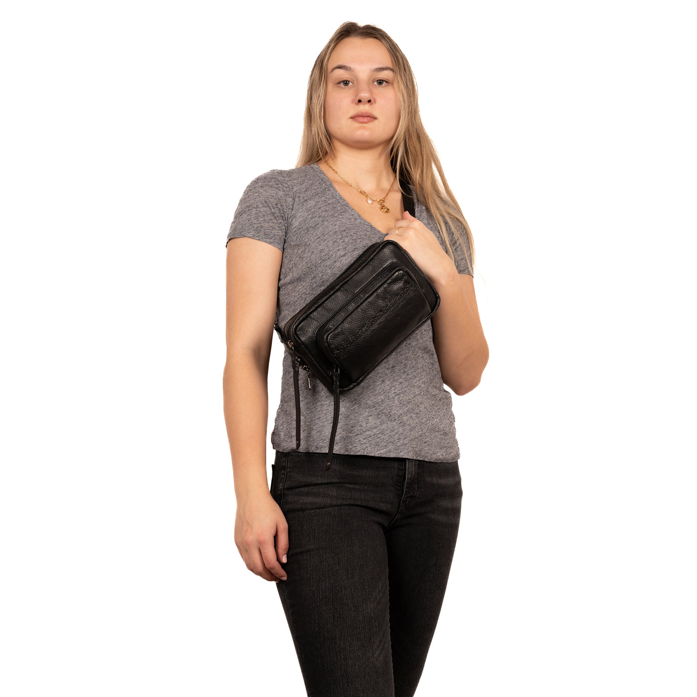 Concealed Carry Laney Buffalo Belt Bag by Lady Conceal - CCW Gear for Women - Gifts for Firearm Users   - Belt Bag for Pistols - Glock Locking Bag - Universal Holster Velcro Gun Bag