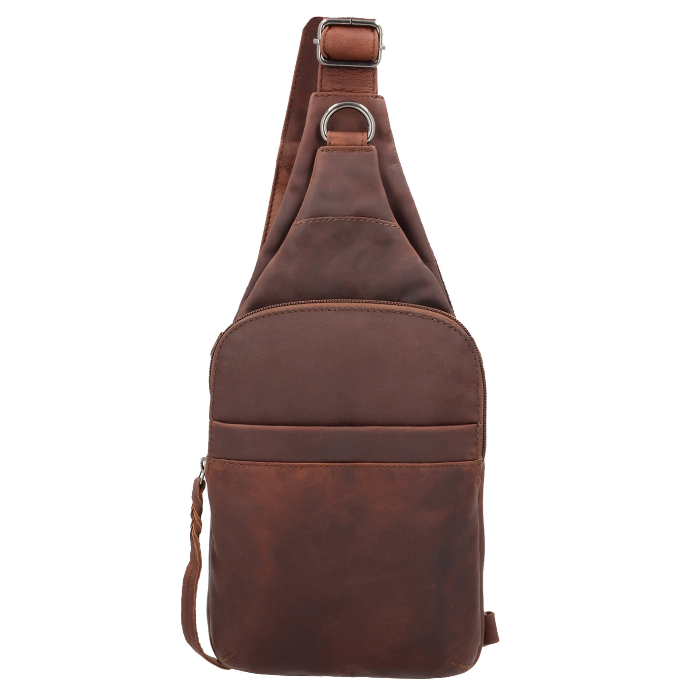 Concealed Carry Unisex Dakota Leather Sling by Lady Conceal - Magnetic Firearm Bag - Fast Draw CCW bag -  Universal Holster Pistol Sling - Unisex Gun Leather Backpack - Anti-Theft Gun Bag with Locking Zippers