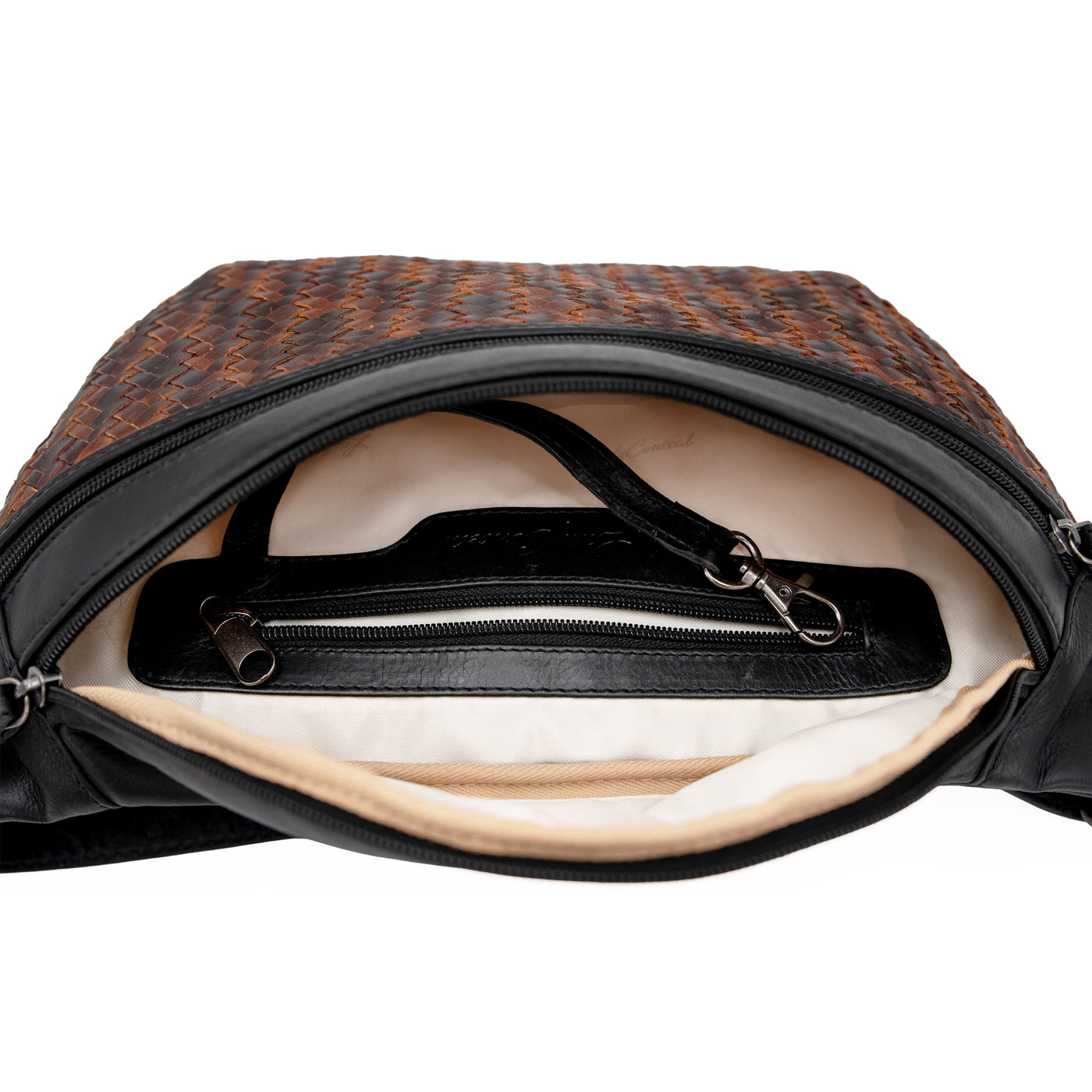 Concealed Carry Haisley Woven Magnetic Leather Sling by Lady Conceal