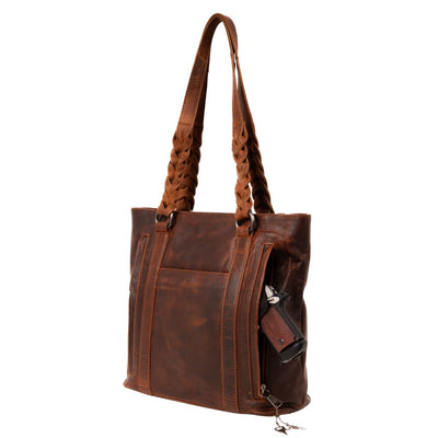 Concealed Carry Bella Leather Tote - Women's Purse for Pistol - Locking Purse with pistol slot - Leather Conceal Carry purse for Women - Concealed carry purse holster - Conceal Carry Handbag for Pistol - Handgun Bags for Women